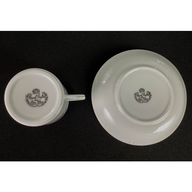 Art Nouveau Early 20th Century Royal Grafton Demitasse Cup and Saucer For Sale - Image 3 of 5