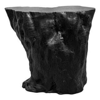 Black Natural Form Stump Side Table / Stool For Sale