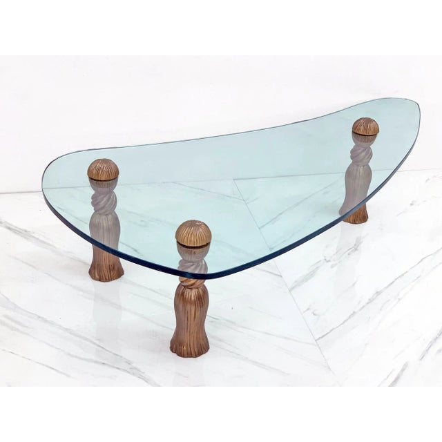 Arthur Court Biomorphic Glass Tassel Coffee Table For Sale In Los Angeles - Image 6 of 7