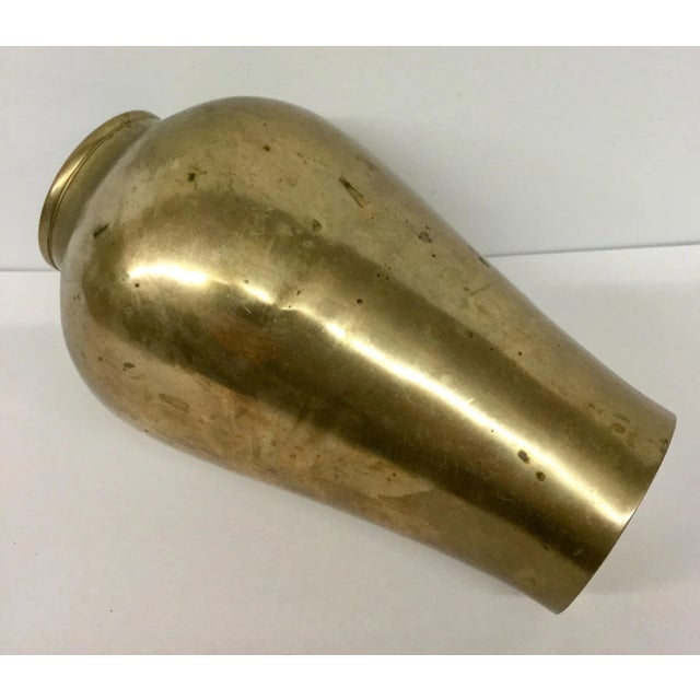 Vintage Korean Solid Brass Zen Vase For Sale - Image 12 of 13