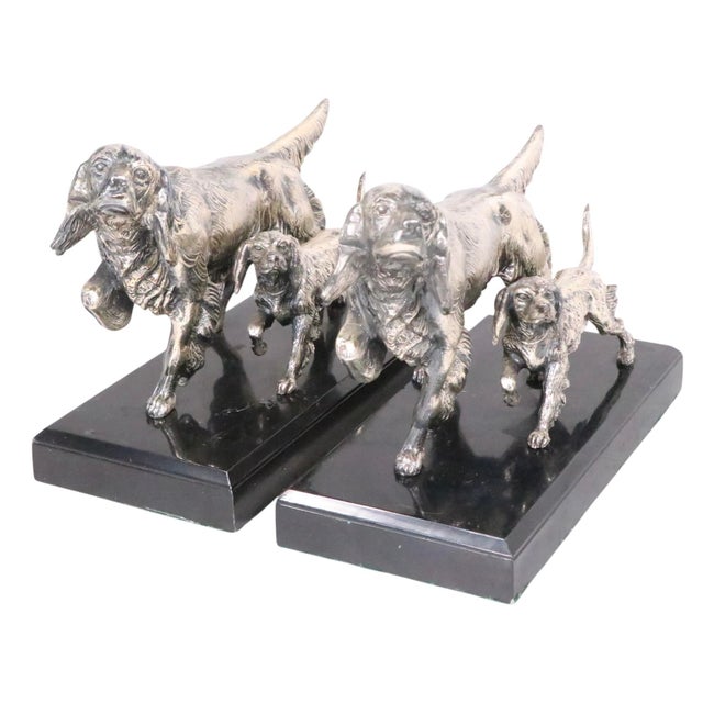 Mid 20th Century Pr. Silvered Metal Dog Bookends by the Philadelphia Mfg. Co. For Sale - Image 13 of 18