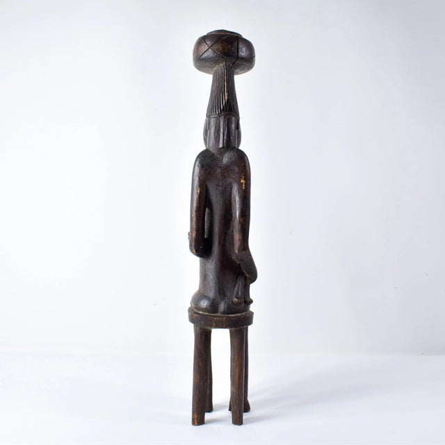 Early 20th Century Early 20th Century Senufo Maternity Figure on Stool Côte d'Ivoire For Sale - Image 5 of 15