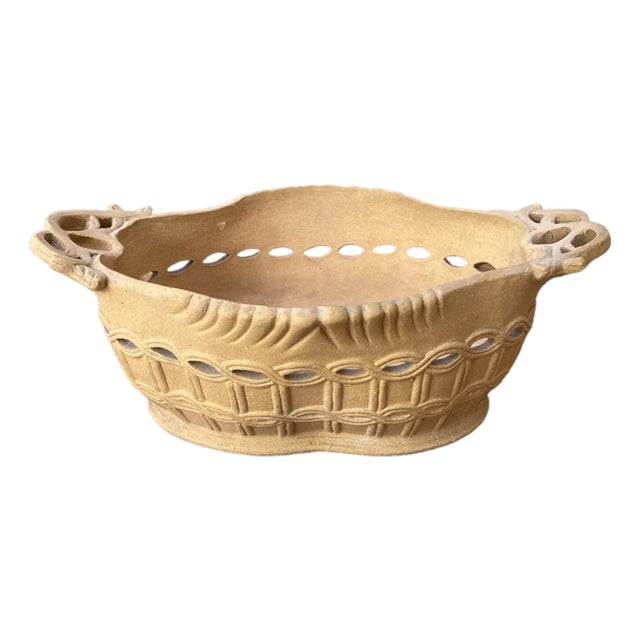 19th c English Caneware Basket For Sale