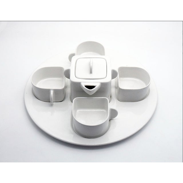 White Vintage Tea or Coffee Set by Angelo Mangiarotti for F.lli Brambilla, 1970s, Set of 6 For Sale - Image 8 of 8