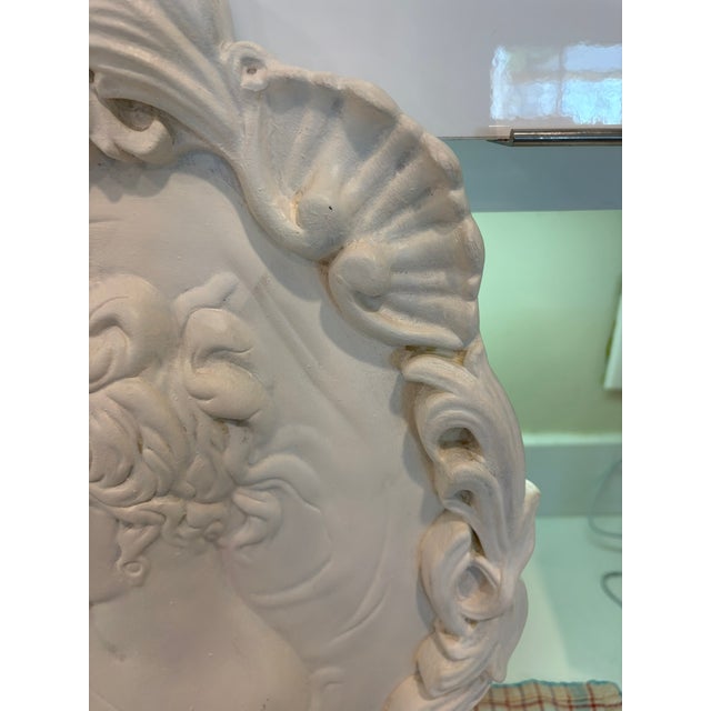 Mid 20th Century Oversized Large French Baroque Cameo Wall Plaque Portrait Relief in Antique White For Sale - Image 5 of 14
