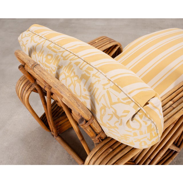 Paul T. Frankl Rattan Six-Strand Square Pretzel Chaise Longue For Sale - Image 13 of 18
