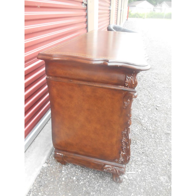 Late 20th Century Vintage Quality Four Drawer Bombay Chest With Leather Top For Sale - Image 5 of 10