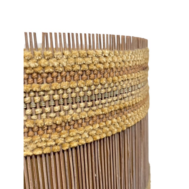 Mid 20th Century Pair Maria Kipp Woven Wood and Fiber Lampshades For Sale - Image 9 of 11