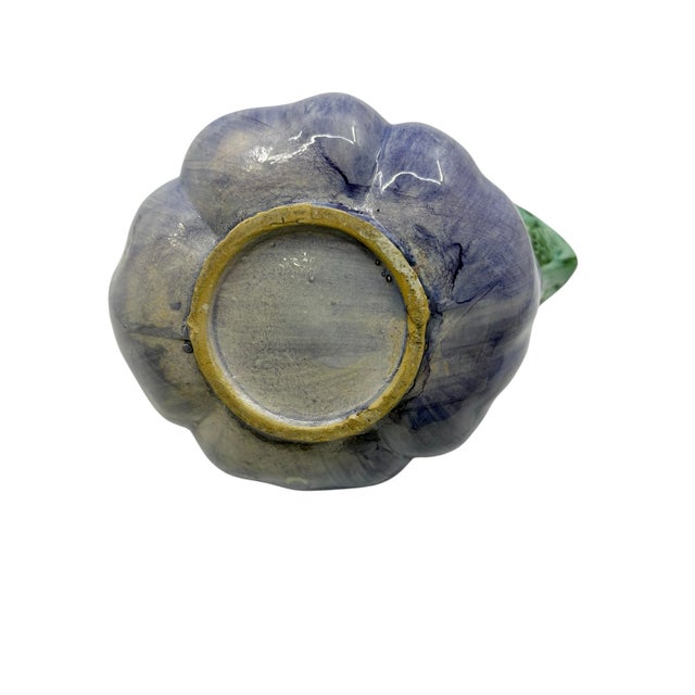 Purple Mid Century Purple Eggplant Ceramic Pitcher For Sale - Image 8 of 8