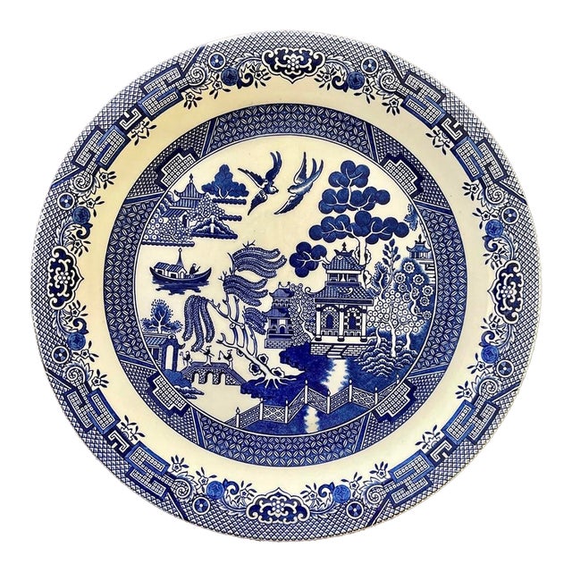 English Blue Willow Platter For Sale