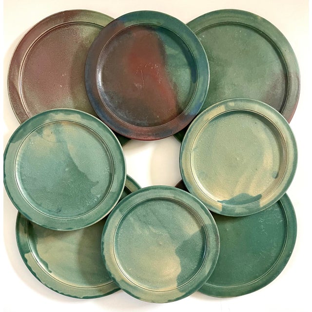 1990 Studio Pottery Stoneware Dining Plates by Potter Krempa - Set of