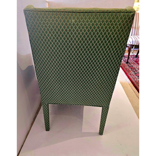 Tailored Upholstered High Back Club Chairs - A Pair For Sale In Philadelphia - Image 6 of 8