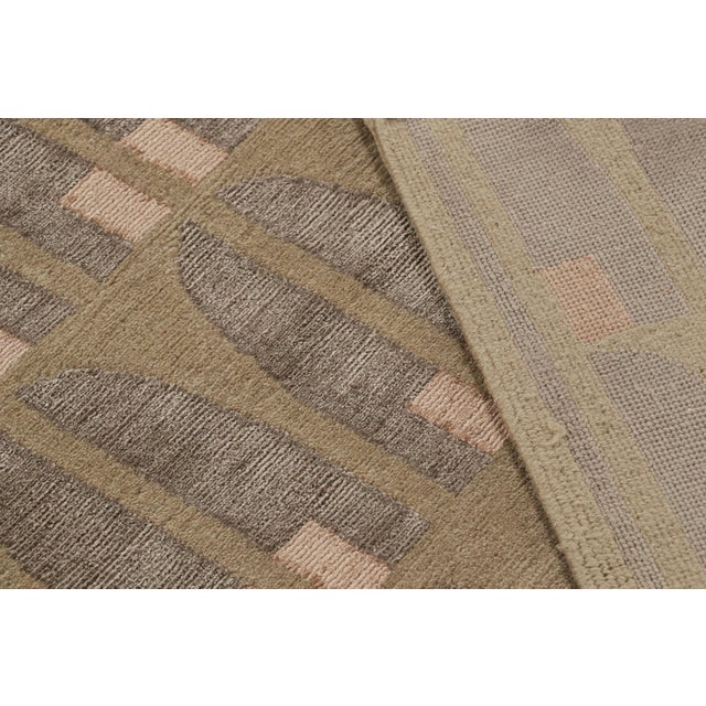 Textile Austrian Art Deco Rug Modern Green Wool and Silk For Sale - Image 7 of 7