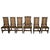 An exceptional and highly decorative set of six antique carved walnut Jacobean Revival dining chairs in excellent...