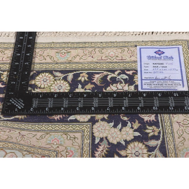Mid 20th Century Vintage Turkish Sillk Kayseri Rug, 04'10 X 05'02 For Sale In Dallas - Image 6 of 11