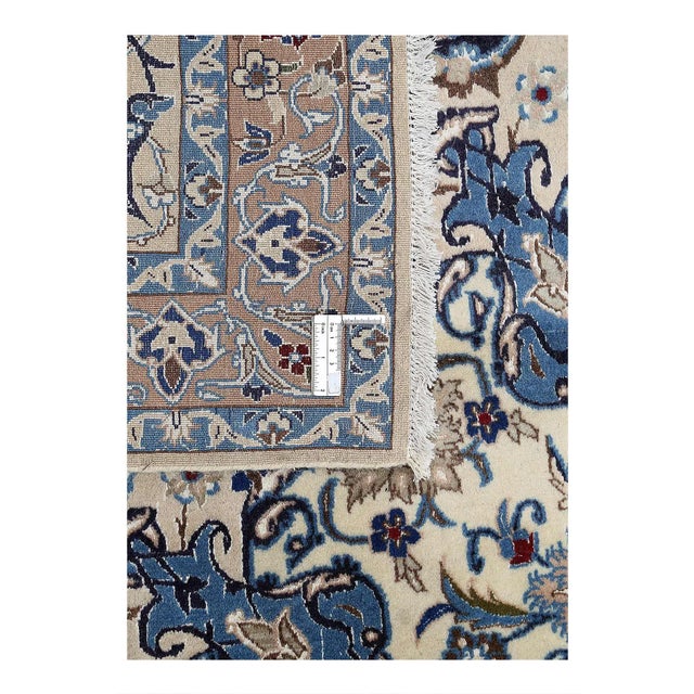 Traditional Persian Hand Knotted Silk & Wool Nain For Sale - Image 3 of 5