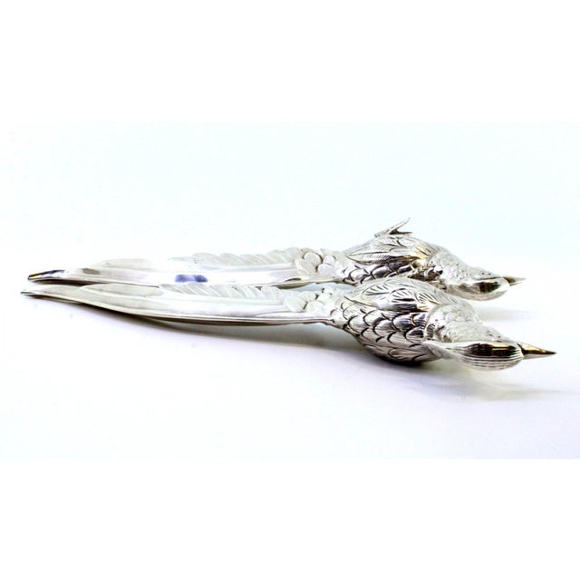Silver Silver Pheasants with Reliefs and Applications For Sale - Image 8 of 9