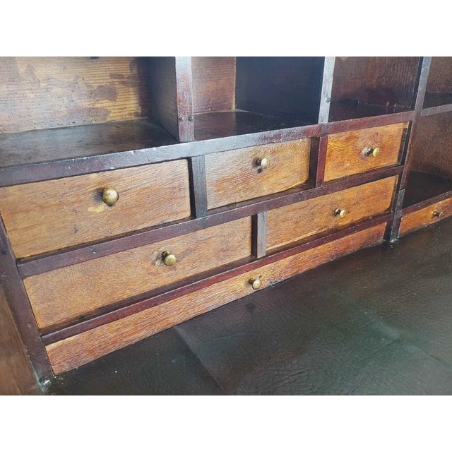 Wood Georgian Oak Writing Bureau Desk with Drop Handles, 18th Century For Sale - Image 7 of 18