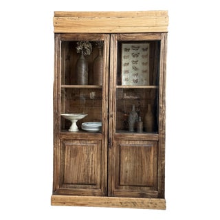 Small Antique Pine Display Case, 1890s For Sale
