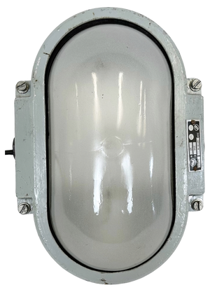 Industrial Cast Aluminium Wall Light with Milk Glass from Elektrosvit, 1970s
