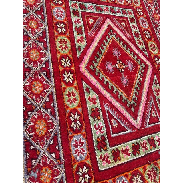 Red Antique Moroccan Tribal Rug, 1890s For Sale - Image 8 of 18