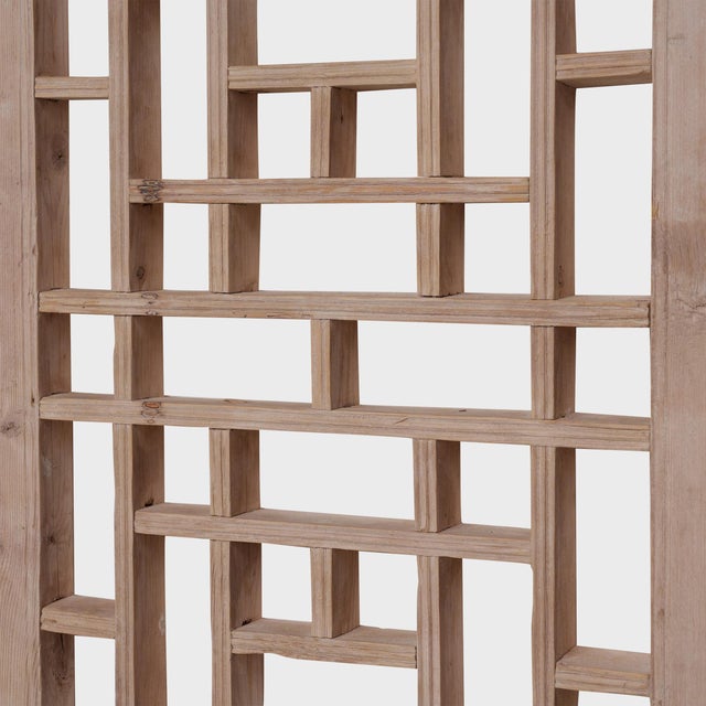 Chinese Chinese Geometric Lattice Window Panel, C. 1900 For Sale - Image 3 of 4