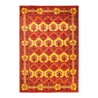 Arts & Crafts Collection Hand-Knotted Area Rug - Red Collection 6' 0" x 9' 0" For Sale