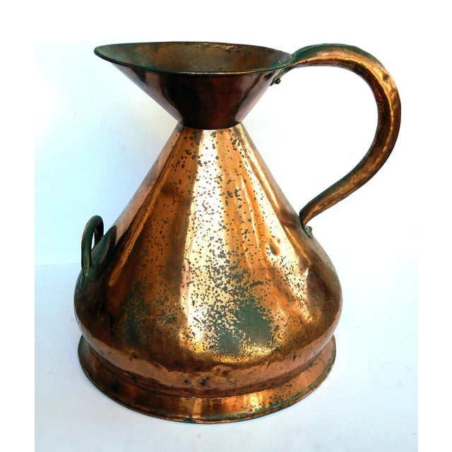 Copper Large Antique French Hand-Hammered Copper Milk Jug/Pitcher For Sale - Image 8 of 9