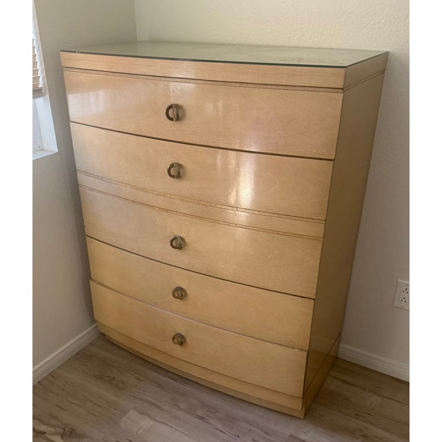 Art Deco 1940s Art Deco Waterfall Birch Bedroom Suite – 4 Piece Set For Sale - Image 3 of 6