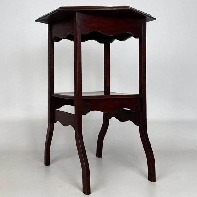 Antique English Edwardian Mahogany Side Table, 1890s For Sale - Image 9 of 12