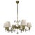 Brass 6-Arm Chandelier with Cream Silk Shades, Austria, 1940s For Sale - Image 14 of 14
