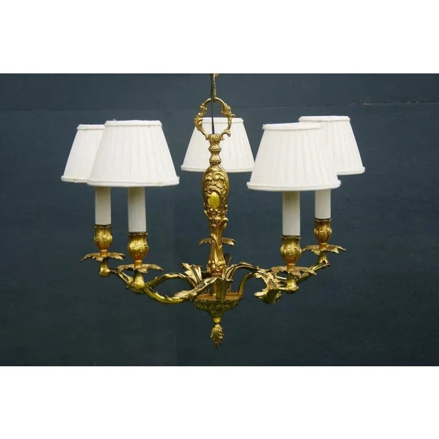 Gilded Antique Chandelier in Rococo Style ~1910 From Germany For Sale - Image 9 of 11