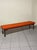 Long Bench in Stained Wood and Fabric, 1960s For Sale - Image 13 of 15