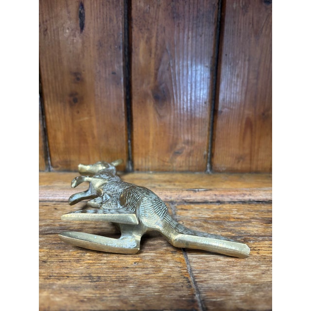 Mid 20th Century Vintage Brass Kangaroo For Sale - Image 5 of 5