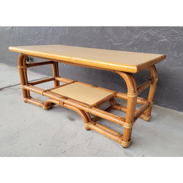 1950's Mid-Century Modern Bamboo Coffee Table For Sale In San Francisco - Image 6 of 10