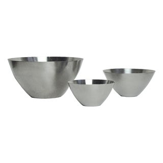 Stainless Steel Bowls from Lundtofte, Denmark, 1960s, Set of 3 For Sale