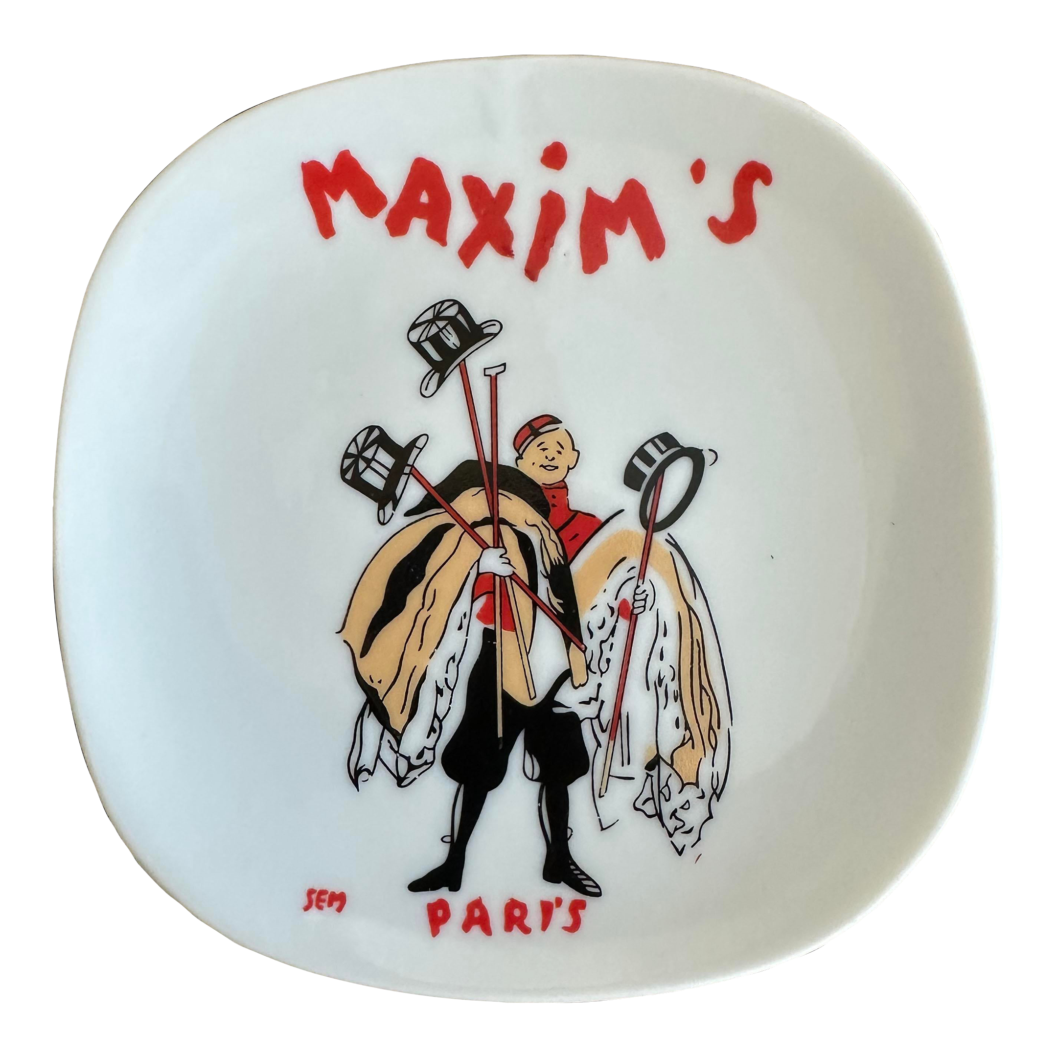 Vintage Maxim's De Paris Restaurant Porcelain Ashtray | Chairish