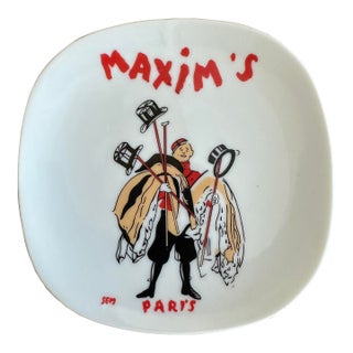 Vintage Maxim's De Paris Restaurant Porcelain Ashtray For Sale