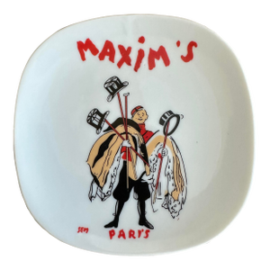 Vintage Maxim's De Paris Restaurant Porcelain Ashtray