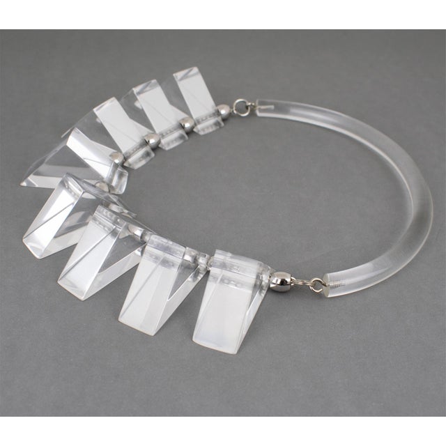 Plastic Judith Hendler Clear Acrylic Neck-Ring Choker Necklace For Sale - Image 7 of 18
