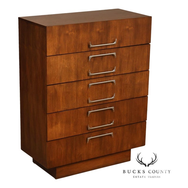 Adrian Pearsall For Craft Associates Mid Century Modern Walnut High Chest For Sale