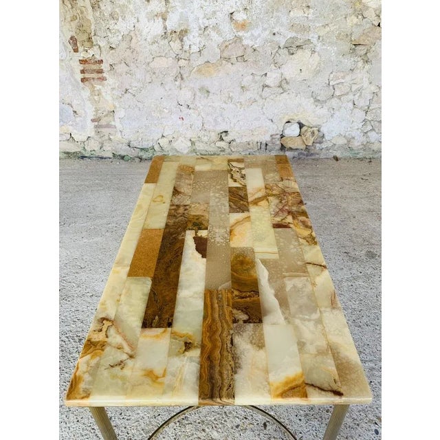 1970s Mid-Century Marble & Onyx Coffee Table, 1960s or 1970s For Sale - Image 5 of 18