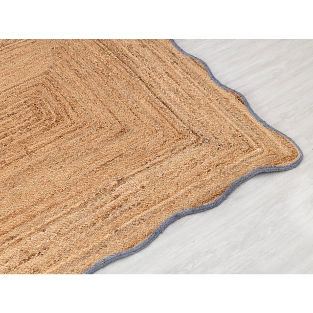 Not Yet Made - Made To Order 2x4Ft. Grey Wave Scallop Jute Rug For Sale - Image 5 of 12