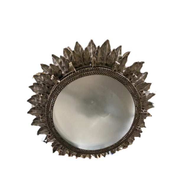 1940s 1940’s Silver Leaf Sunburst Light Fixture For Sale - Image 5 of 5