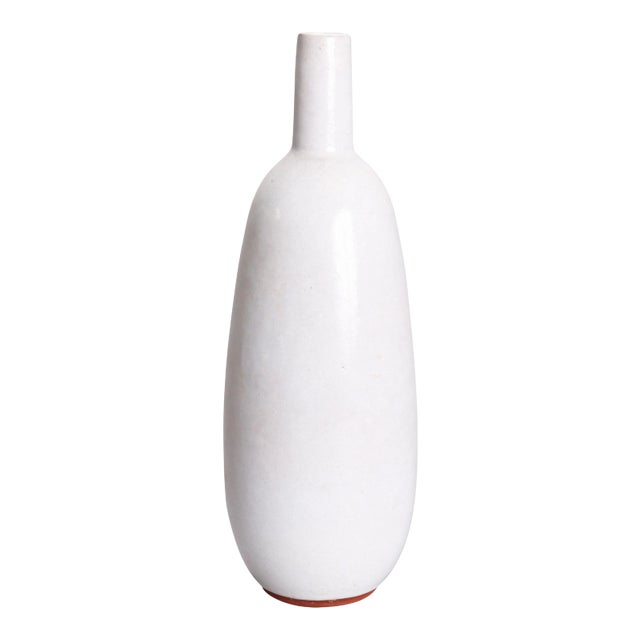 Mid-Century Modern Studio Art Pottery Bottle Vase, Artist Signed, 20th Century For Sale