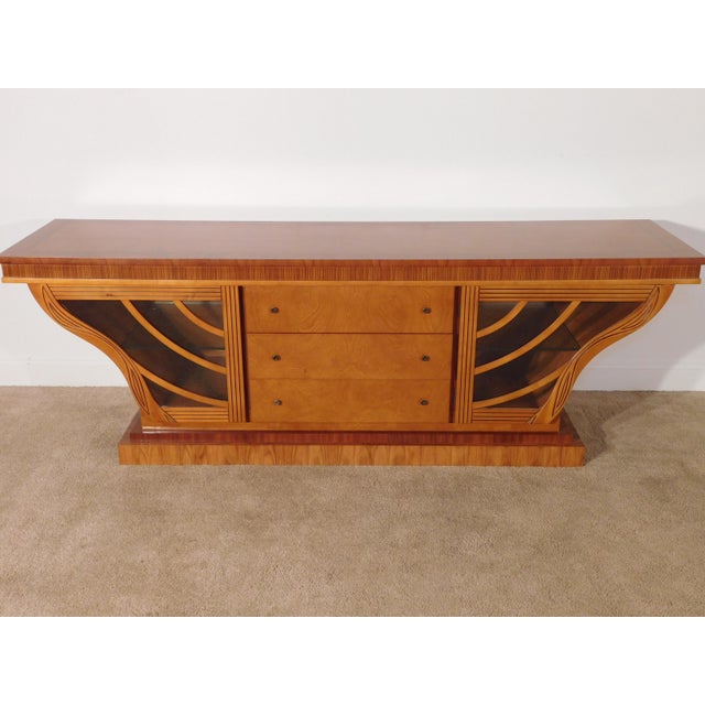 Italian Carpanelli Furniture Art Deco Nouveau Cherry Inlaid Sideboard For Sale - Image 15 of 18