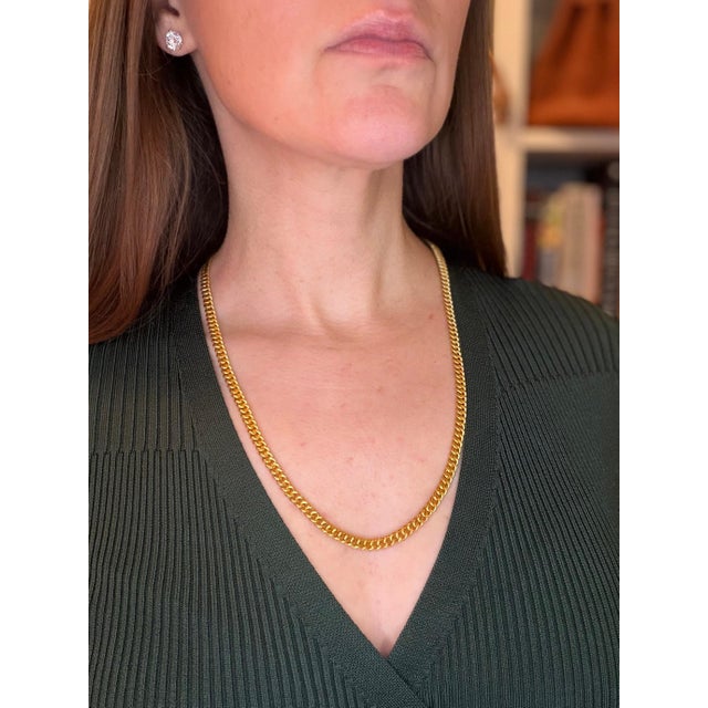 Vintage 24K Solid Yellow Gold Curb Link Chain, 79.1 Gm, 24 inch Long, 5.5 mm wide, 24 inch long Lobster Lock Made in...