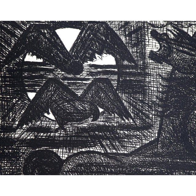 Marcel Gromaire, Macbeth, Shakespeare, Omens, Black Horse and Night Birds, 1958, Original Etching For Sale - Image 4 of 7