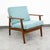 Mid Century Danish Modern Lounge Chair Armchair Blue Aqua Arms MCM Denmark Japan For Sale - Image 10 of 12