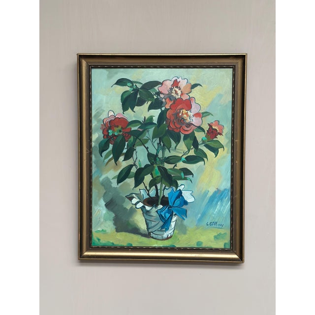 G. Källbom, Flower Motif in Pot, 1960s, Oil on Panel, Framed For Sale - Image 18 of 18